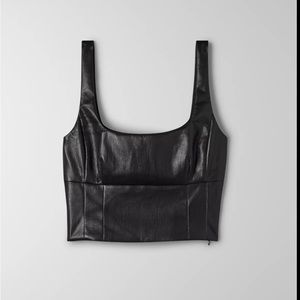 Aritzia Wilfred Leather Corset Top